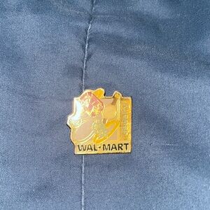 Gold Walmart Enamel Pin
